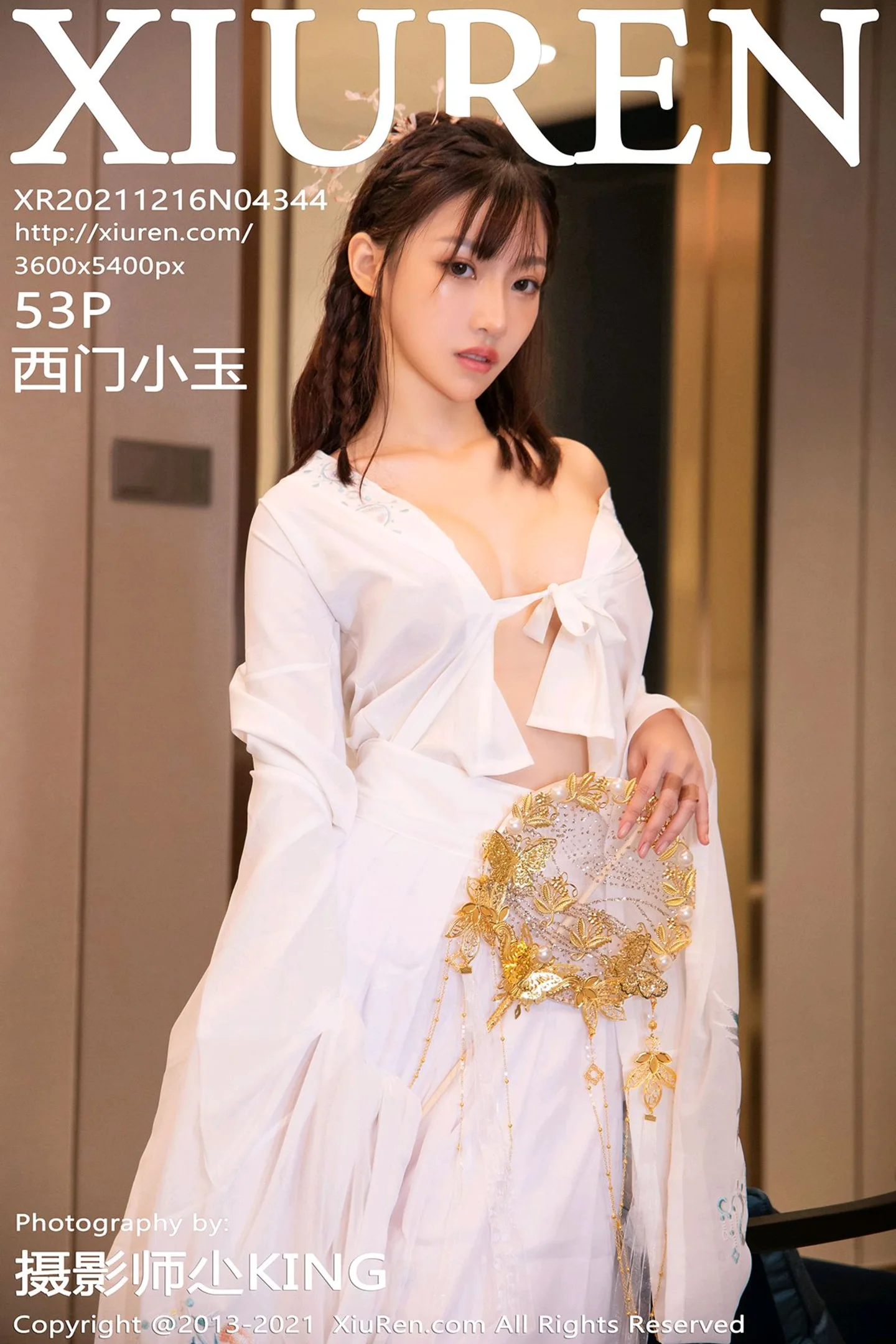 [XiuRen秀人网]No.4344_模特西门小玉古装服饰主题私房半脱白色长衫秀凹凸身材诱惑写真53P-秀人网 - XiuRen.Space